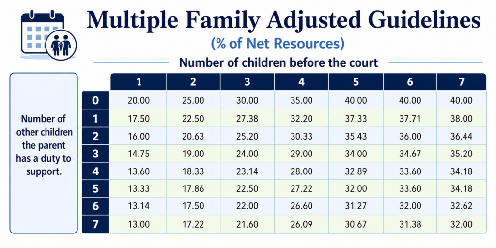 Multiple Family Child Support Guidelines